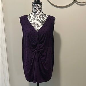 Lane Bryant Purple & Black Twist Front Tank Top